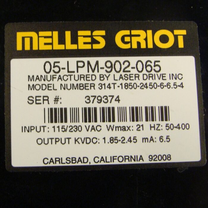 AC HeNe Laser Power Supply Melles Griot 05-LPM-902-065 - Image 3